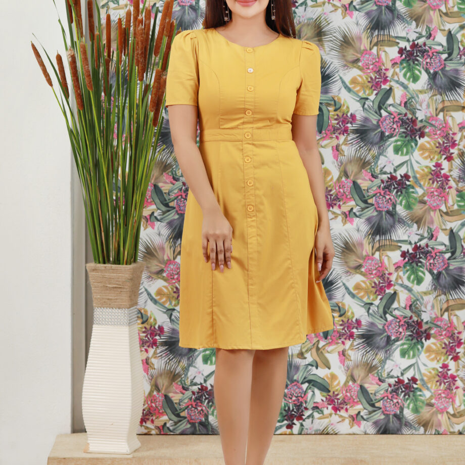 Floral designed short office frock-SunMart Lanka